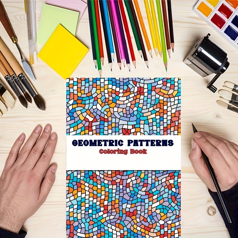 Image of Geometric Pattern Adult And Women Coloring Book, 8. Inches, Perfect Gift For Spiritual Individuals, Birthday, Party, Holiday - Mixed Colors, Paper Material, Adult Coloring Book