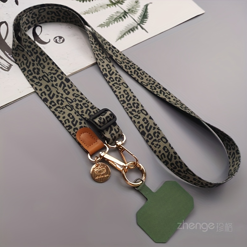 Leopard Print Long Phone Lanyard, Adjustable Crossbody/shoulder Strap For Outdoor Travel, Anti-loss Neck Strap, Unisex