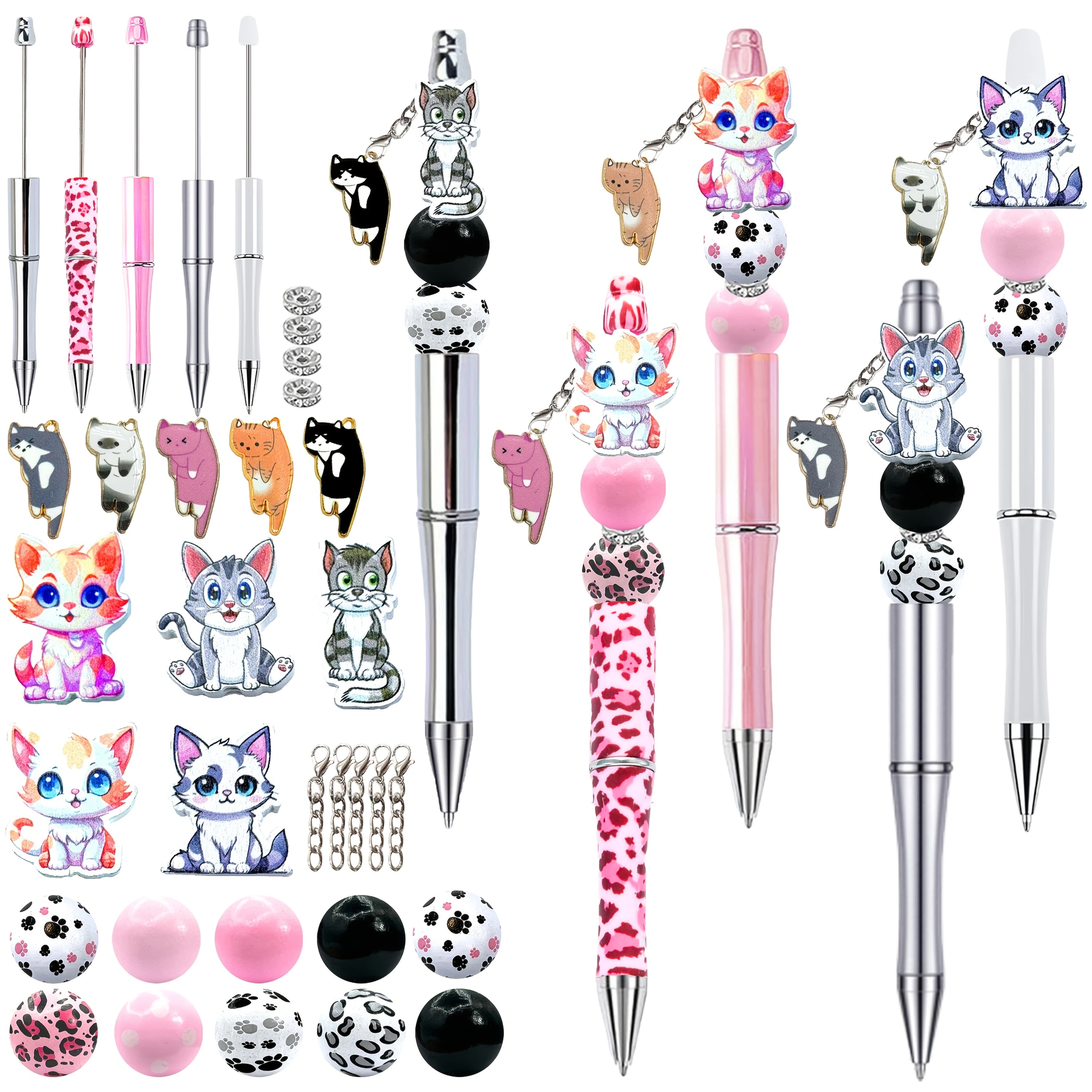TEMU 34pcs5sets Ballpoint Pen Ballpoint Pen Shape Pink Gray Kitten Cute Elements Kitten Pendant Accessories Wood Ballpoint Pen Ballpoint Pen TEMU 34pcs5sets Ballpoint Pen Ballpoint Pen Shape Pink Gray Kitten Cute Elements Kitten Pendant Accessories Wood Ballpoint Pen Ballpoint Pen