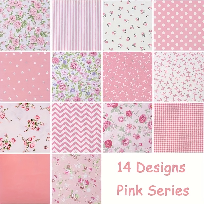 E-shop 42 hochwertige, handgefertigte Stoffbündel, vorgeschnittene Blumen-Quilt-Quadrate mit 14 verschiedenen Mustern, ideal zum Quilten, Nähen,