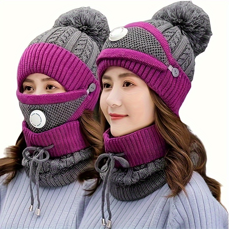 

3 /set Of Women's Knitted Hat, Thickened Hat And