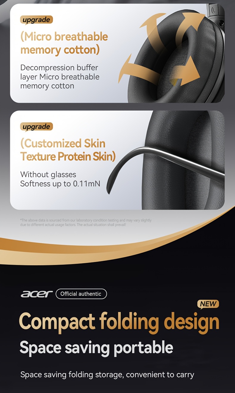 Casque sans fil supra-auriculaire amélioré avec son amélioré en basses, conception pliable légère avec microphone intégré. Inclut un câble audio de 3,5 mm