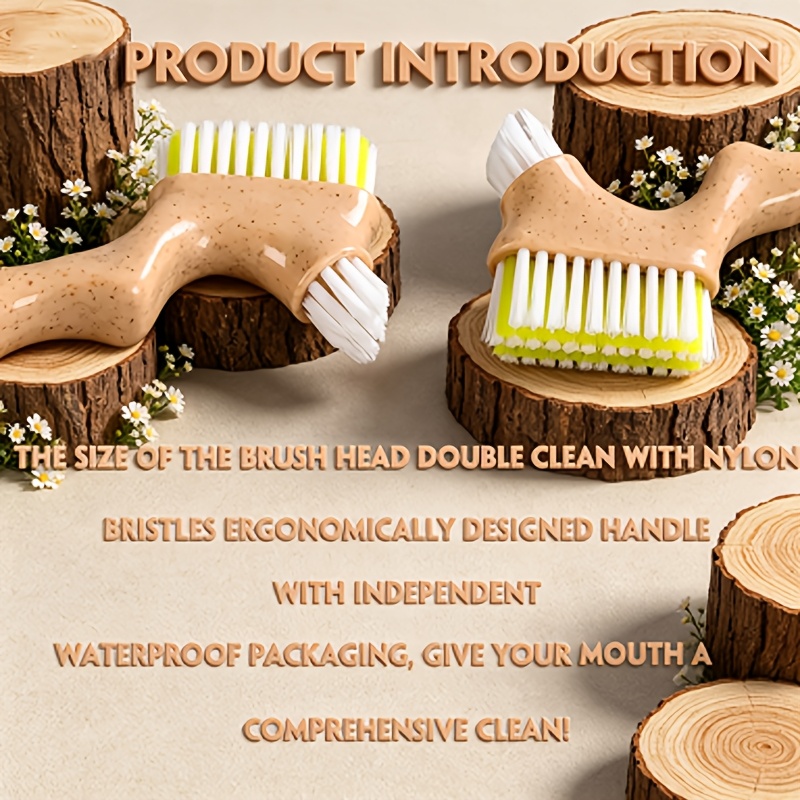 Double-Sided Denture Cleaning Brush with Ergonomic Handle
