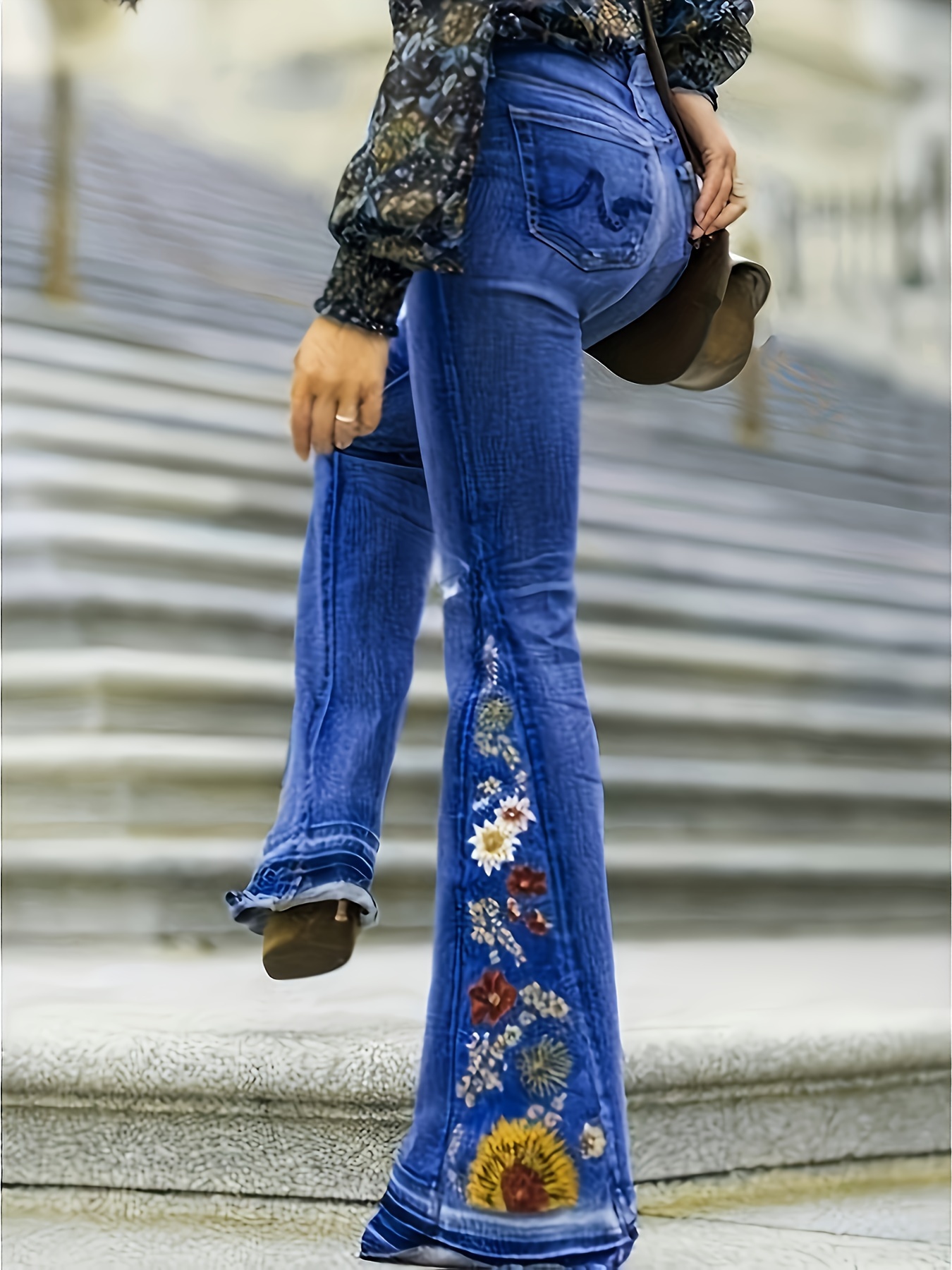 Plus size embroidered jeans best sale