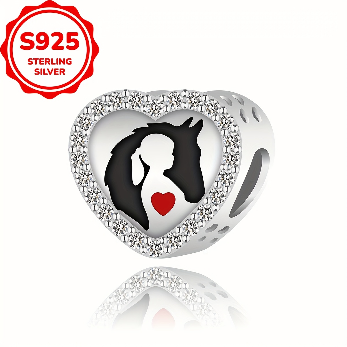 1pc 925 Sterling Synthetic Zircon Motorcycle Pendant For Gift, Jewelry Making