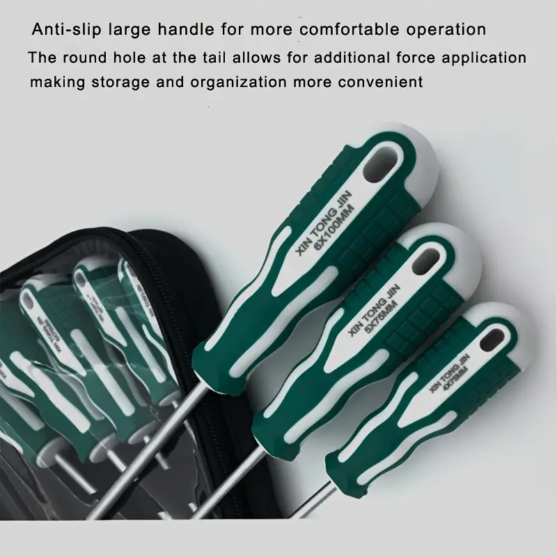 home tool screwdriver set with cross and flathead screwdrivers household repair tool kit metal and plastic material style no battery required tool kit compact durable screwdriver Product details 4