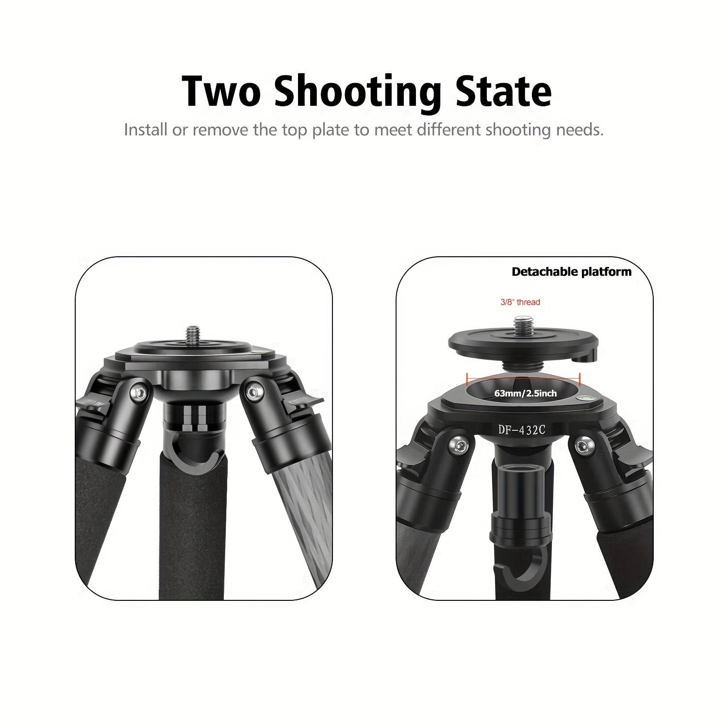 Professional Camera Tripod Df432c Heavy Duty Carbon Temu