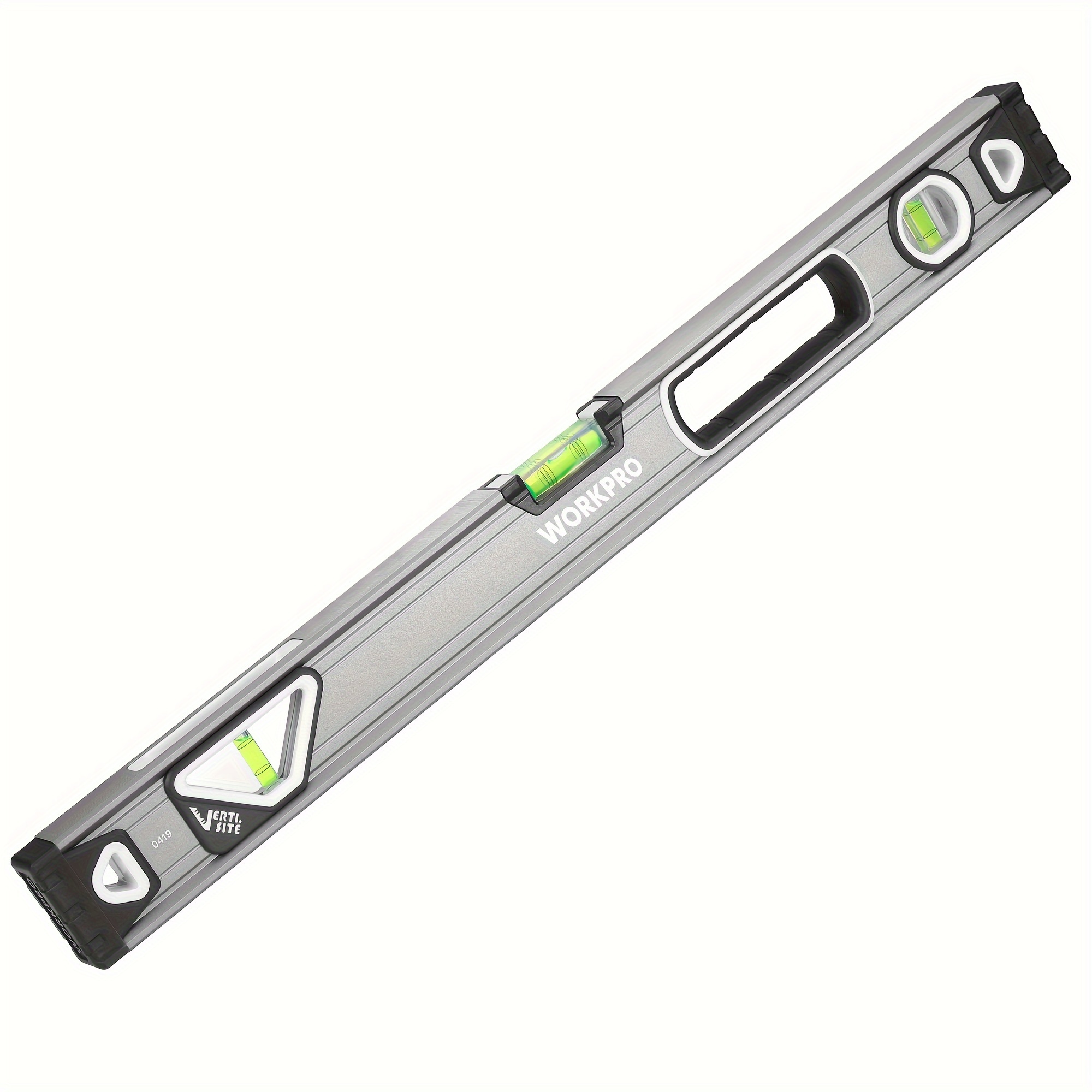 

Workpro 24 Inch Spirit Level, Bubble Level With Double View Vertical Site, Leveler Tool With 3 Bubble, Aluminum Body, Hand, Shock Absorbing End Caps