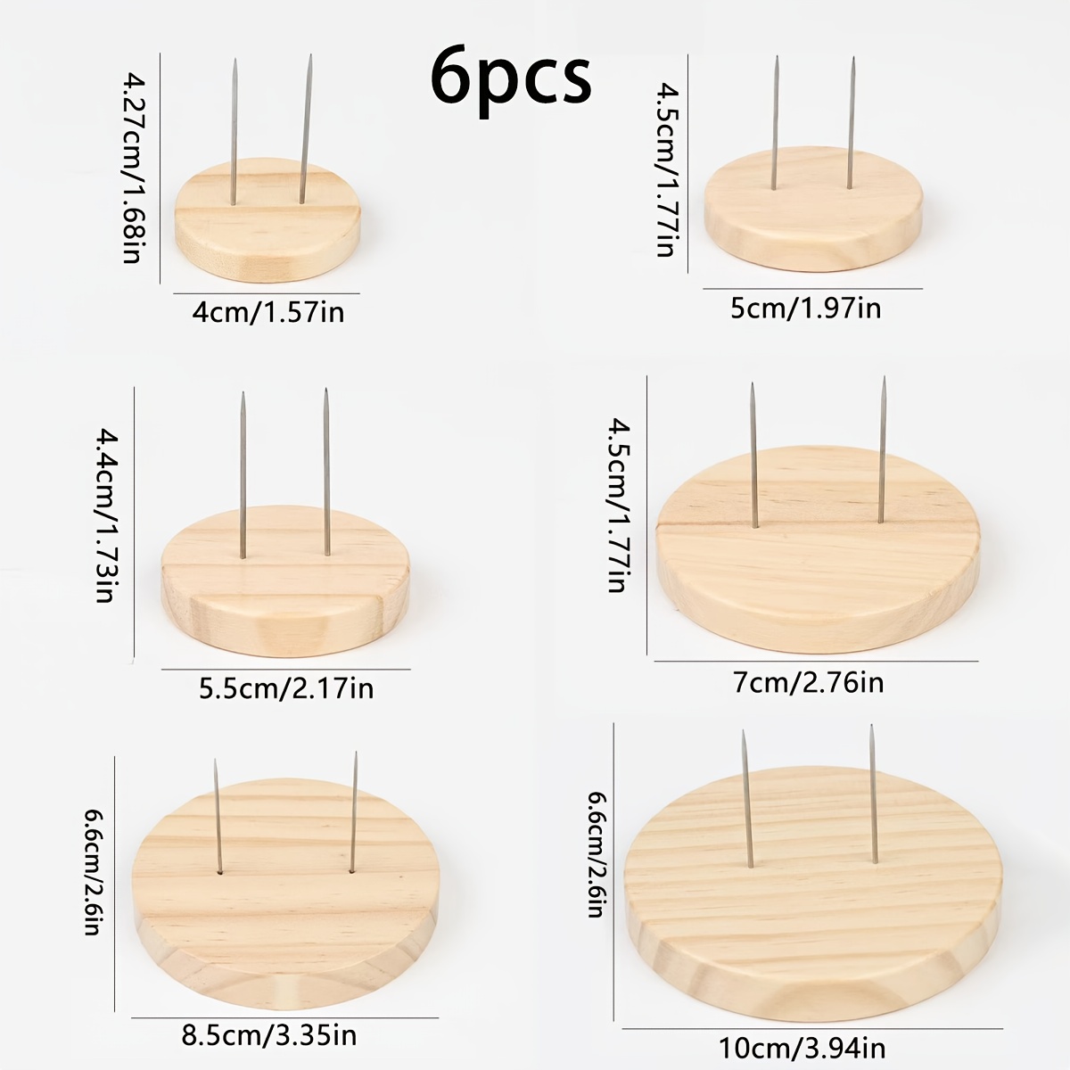 TEMU Support de Poupée 6 Pièces, Présentoir à Tricoter pour Aiguilles en Acier Simple et Double, Support de Jouet Animal en Feutre avec en Bois pour
