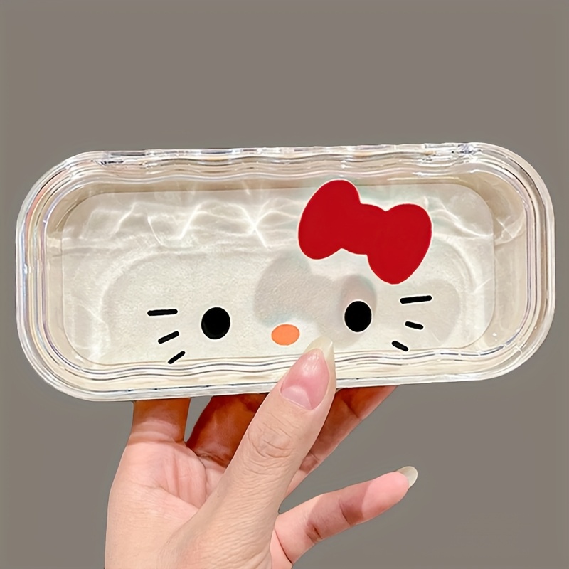 TEMU Hello Kitty & Cute Kawaii Transparent Glasses Case & Fashion Glasses Holder - -friendly Eyewear Storage Box For,, - Accessory Gift
