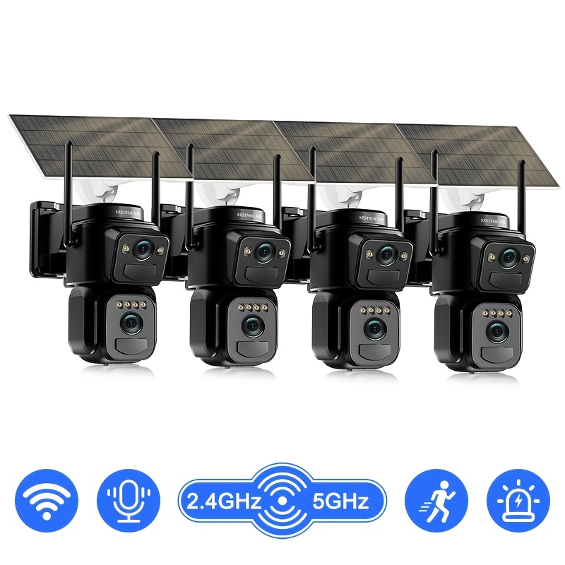 

Beenocam [10x ] 360-degree Low-power Cctv Solar Panel Battery 2k Fhd Wifi Camera With Spotlight Alarm, Motion Detection, Color , Audio, 1 Device =two Cameras (solar Bullet Camera+solar Ptz Camera)