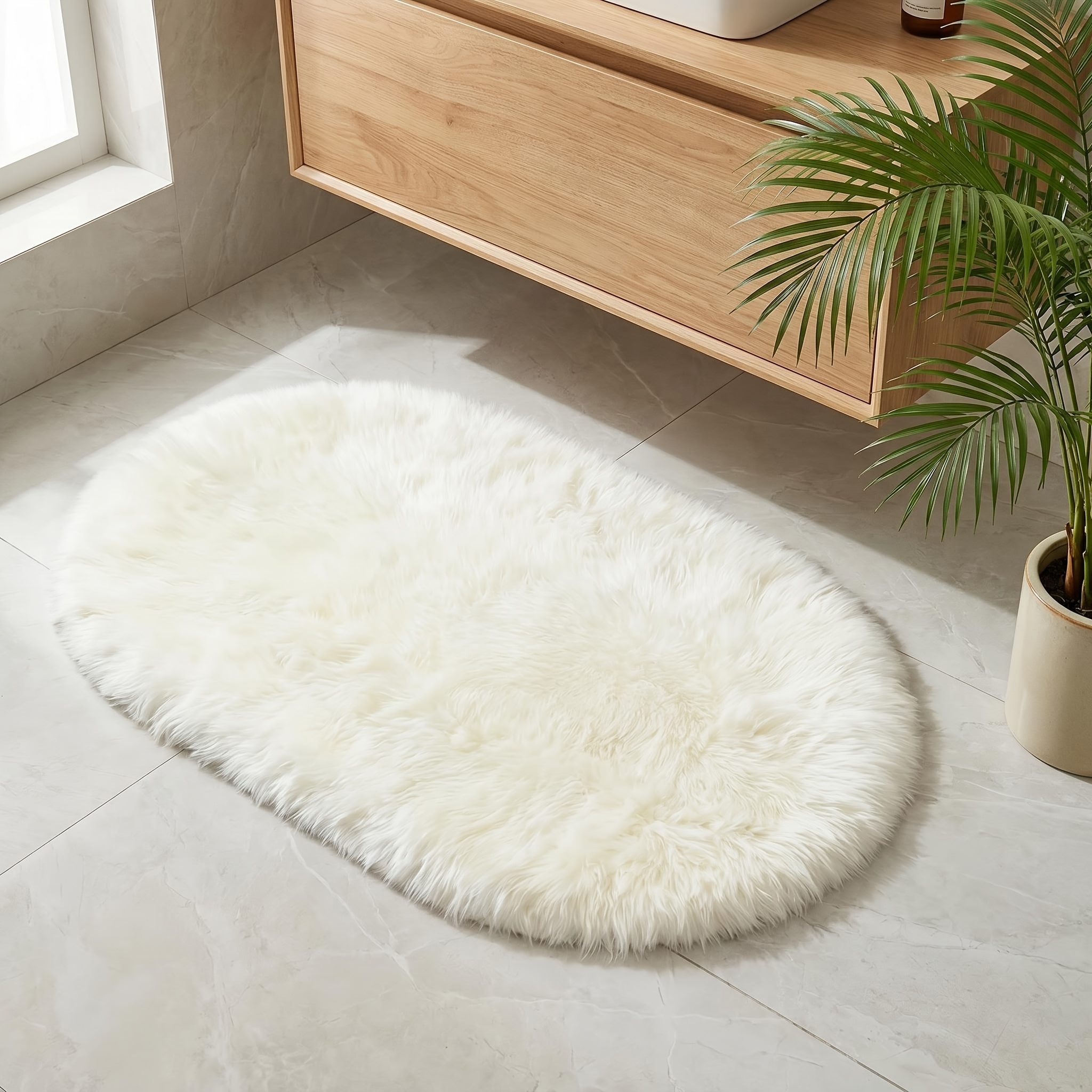 TEMU Tappeto ovale in peluche, tappeto per piccoli appartamenti, e confortevole, e portatile, pieghevole per risparmiare , per ingressi , corridoi e