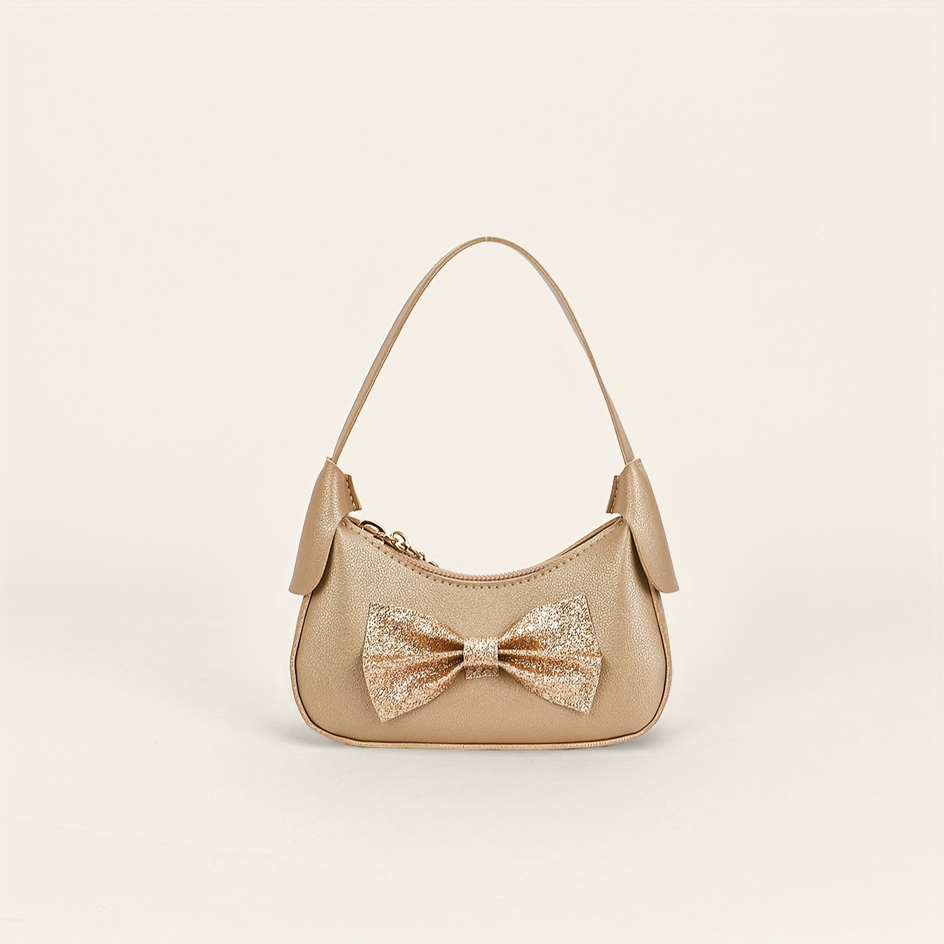 Image of 1pc Cute Mini Handbag With Bow - Tiny Crossbody/handbag For &, Lightweight Zipper Purse Suitable For , Parties, , For Teenager