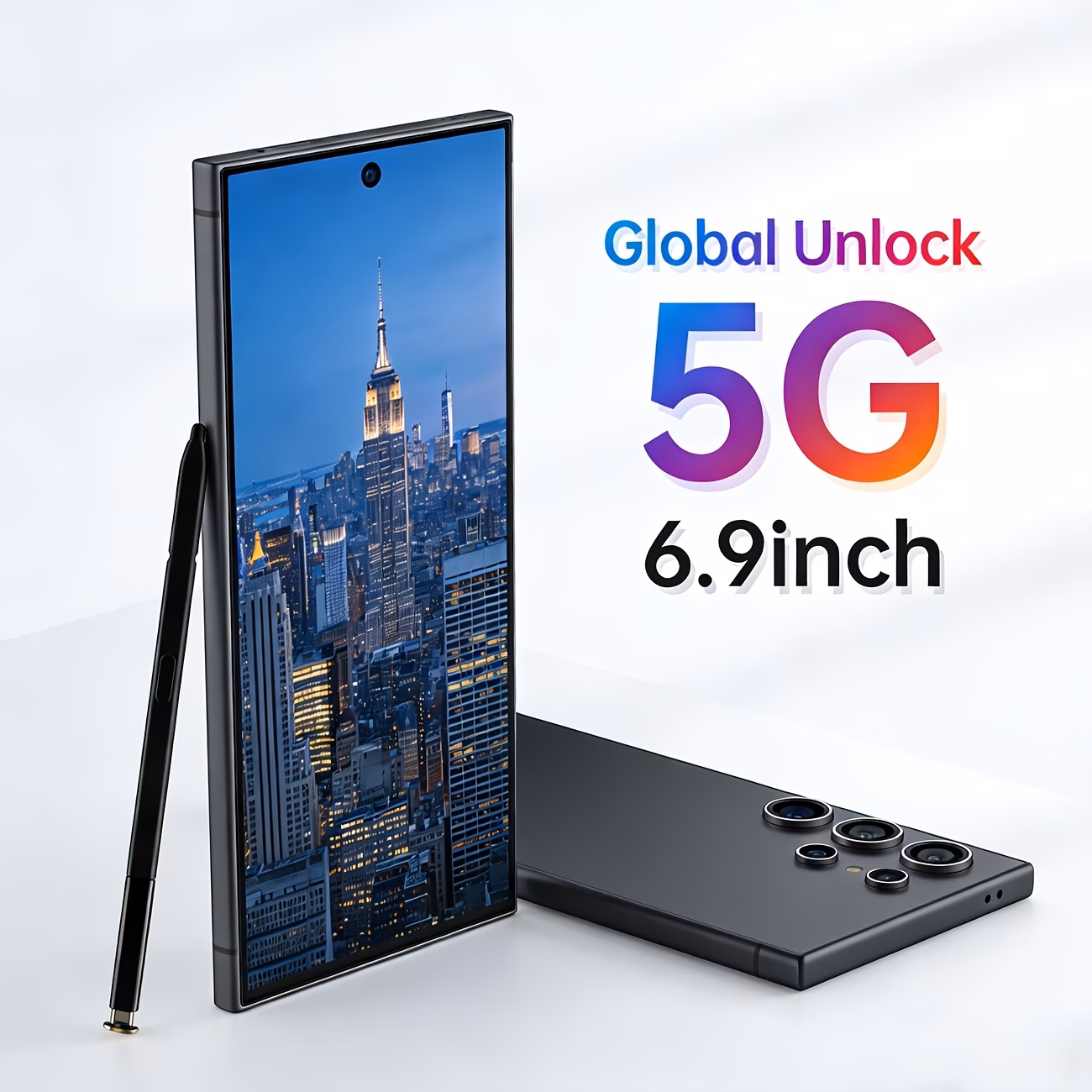 x25 ultra smartphone featuring a 6 9 inch hd sim card slots unlocked 5 support 4gb 64gb original stylus included plus a charging cable and phone case its Product details 1