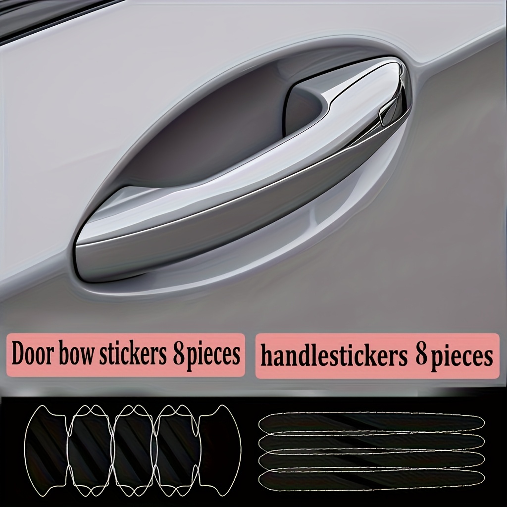 Image of 16pcs Handle Protective Film Car Paint Protection Sticker Set, Durable, , Car Door Bowl Anti-scratch