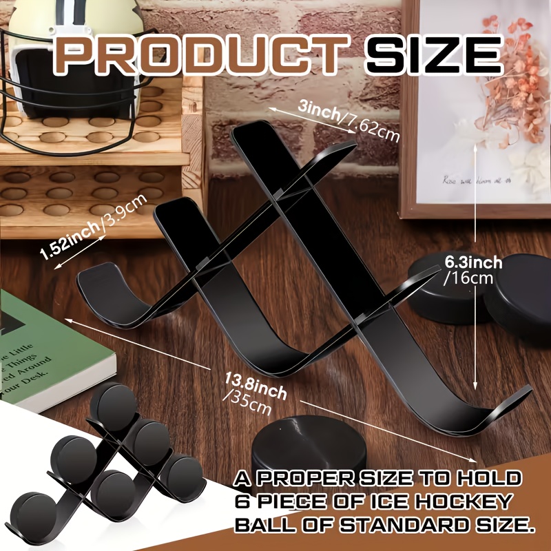 Image of Acrylic Ice Hockey Display Cabinet - Signature-style Showcase With 3 Rotating , 35.05x4.57x16.0cm, No Electricity Needed For Home , Hockey Room Decor, Finish