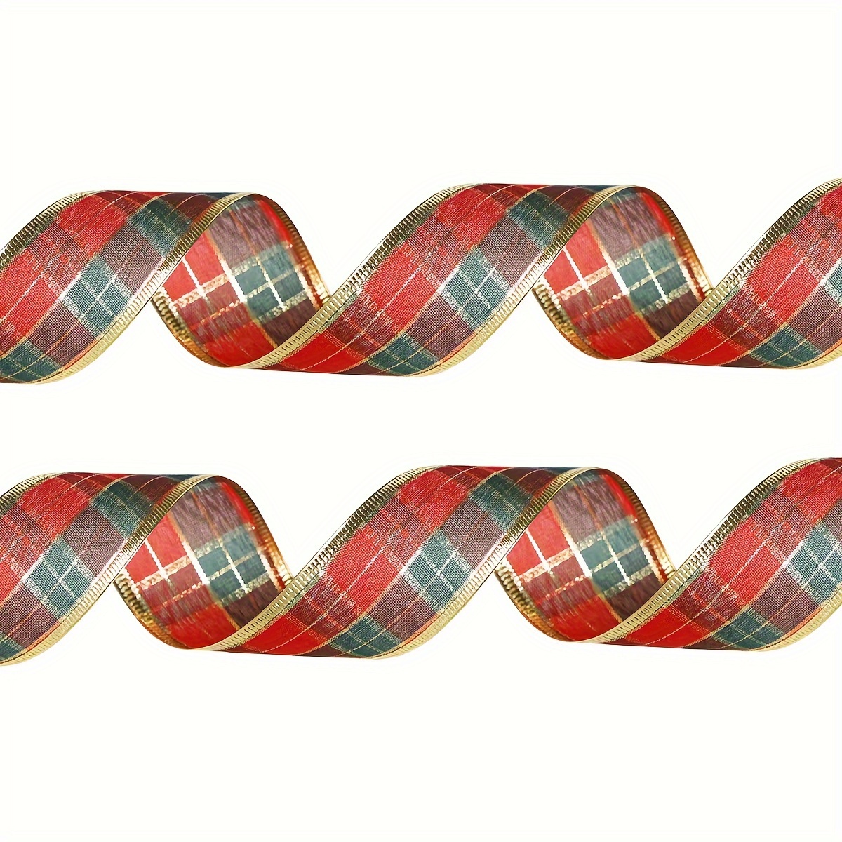 Image of 1 Roll/5 Yards Scottish Christmas Bow Diy Accessory Wreath Decoration Overlock Classic Ribbon Holiday Gift Box Packaging Decorative Ribbon