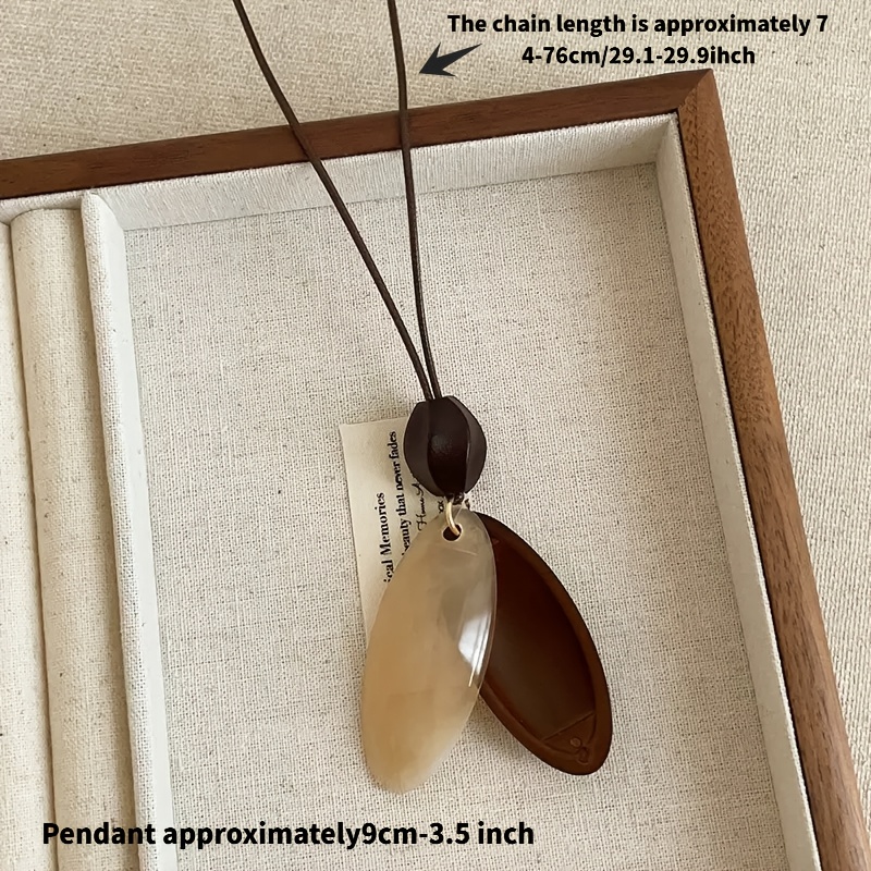 3pcs Bohemian Adjustable Wooden Hoop Pendant Necklace Set