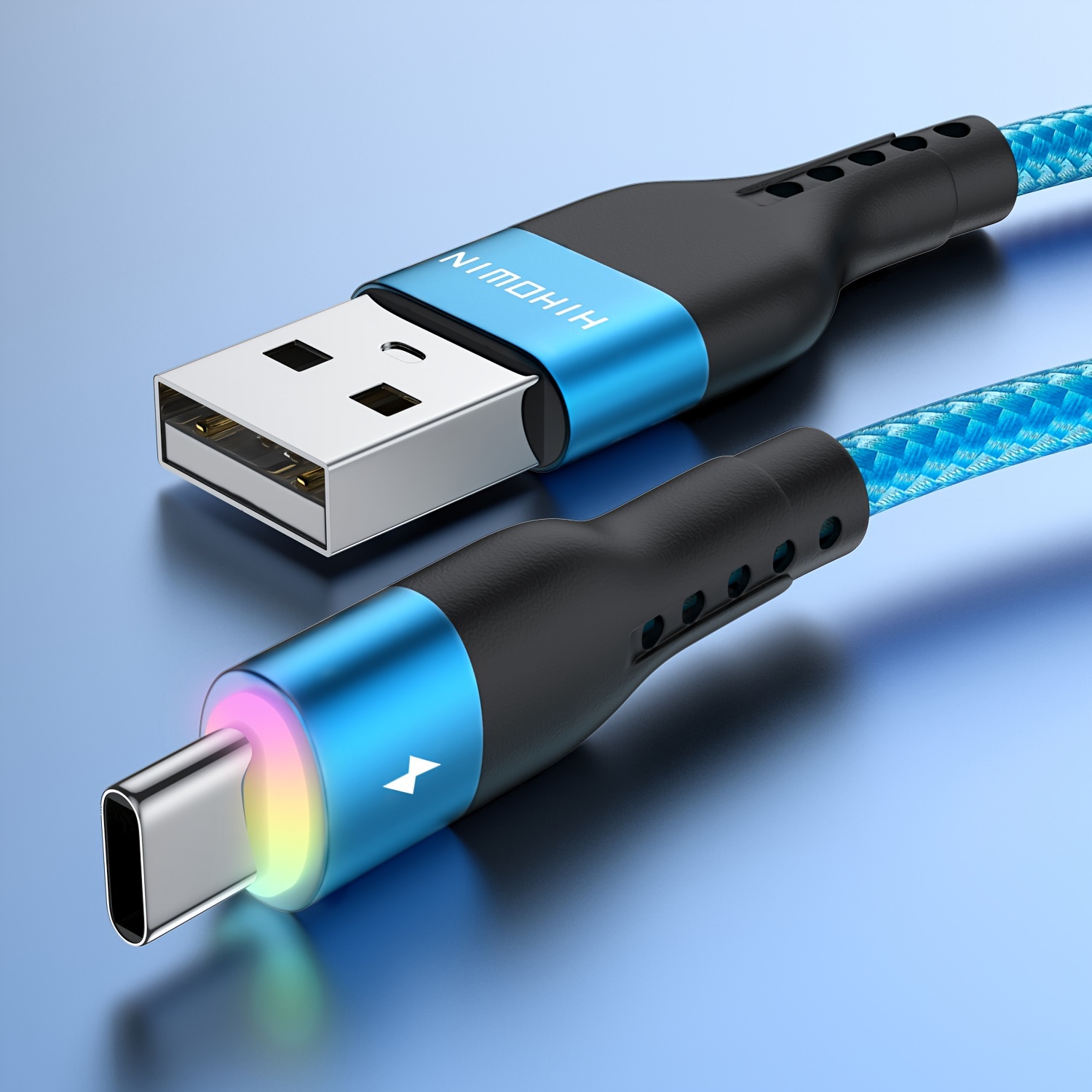 Led Type C Cable For Cable Usb C Fast Charging For Vivo Oppo Redmi And More Usb-c Smartphones Data Charger Wire 1m/2m/