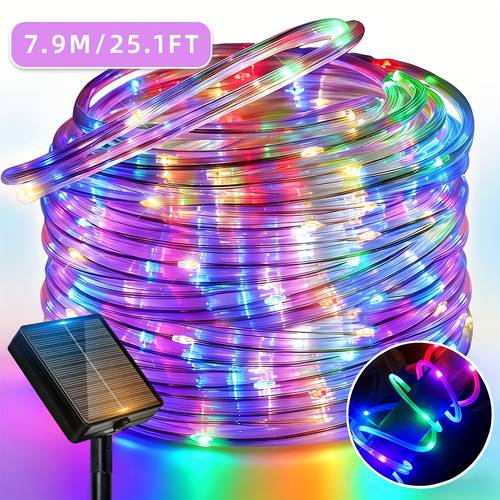 1 pack outdoor solar tube light led fairy string light 12 lighting garden decoration light flashing outdoor light strip suitable for courtyard garden birthday party wedding camping christmas decoration