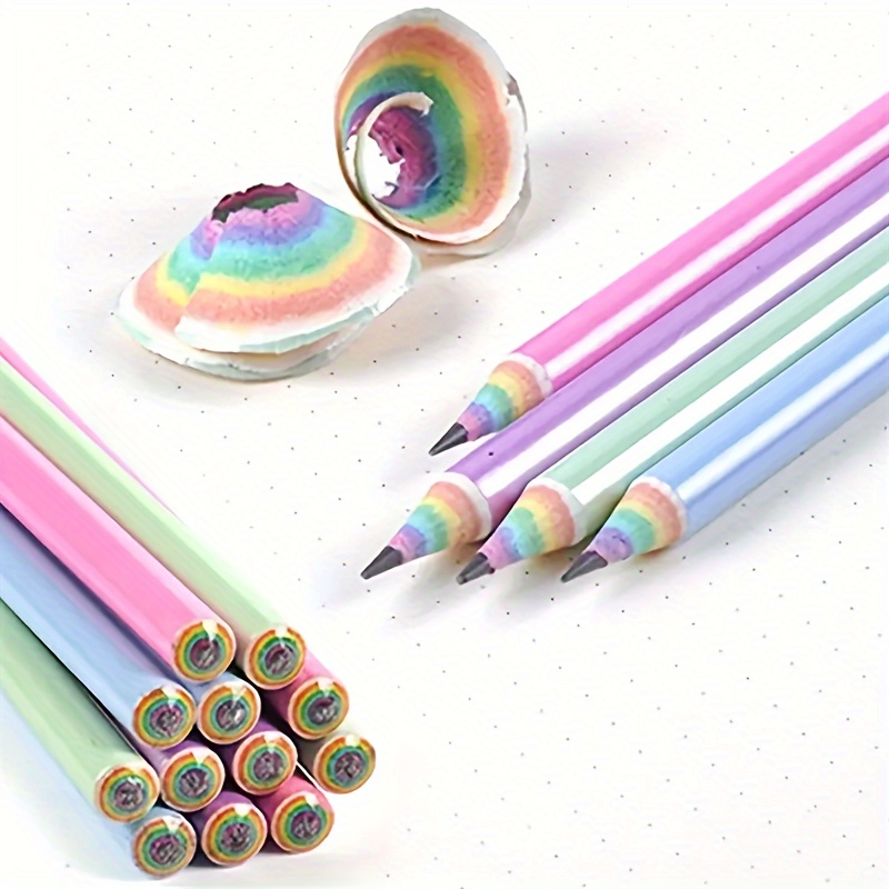

Rainbow Recycled Paper Wooden Colored Pencils Hb, Pack Of 6/12, Break-resistant Graphite, Personalized 0.5mm Lead, For Drawing, Sketching, And Writing, Suitable For Adults 18+