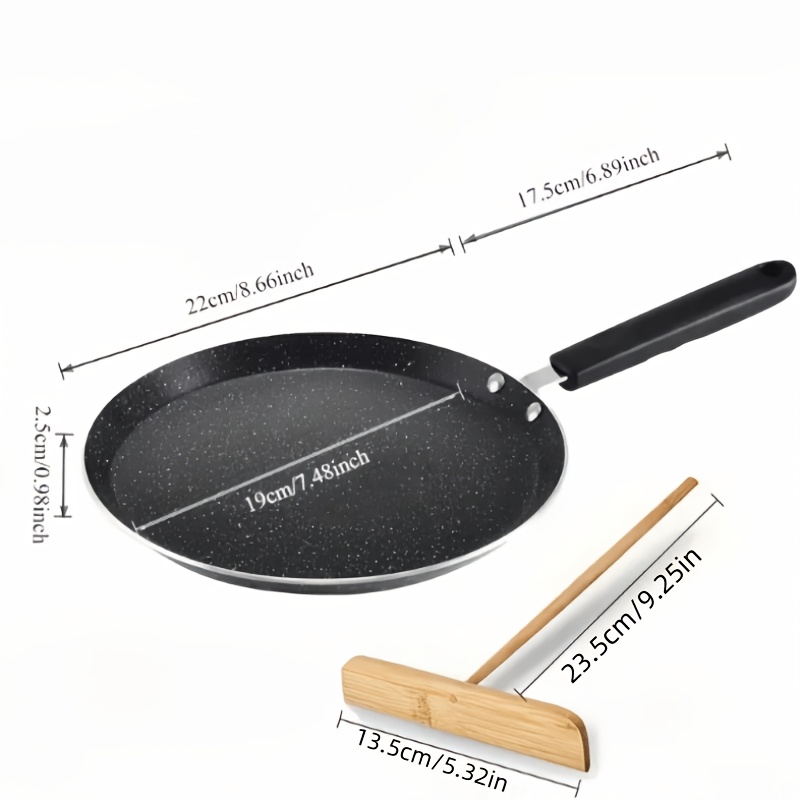TEMU Poêle à et poêle à antiadhésive de 10 pouces adaptée à toutes les plaques de cuisson - Acier inoxydable avec base ronde et compatible avec les