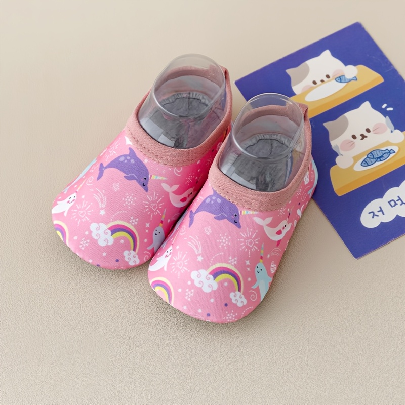 Image of 1 Pair Baby Girl's Walking Socks, Cartoon Anti-slip Socks, Soft Bottom Breathable Comfy Indoor Floor Socks, Kids Toddler Socks For Girls And Boys, Suitable For Spring, Summer, Autumn, Winter