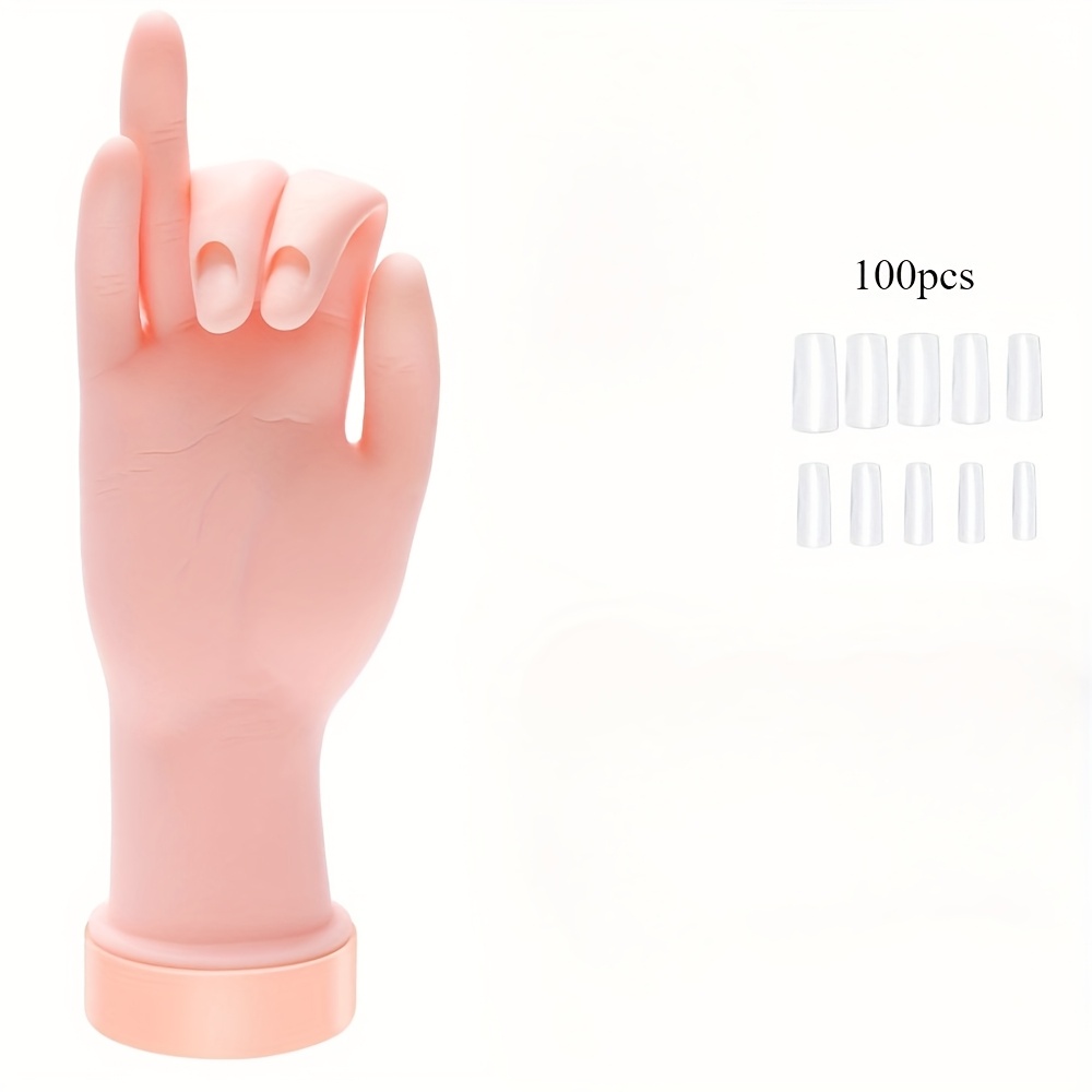 

Flexible Acrylic Nail Practice Hand - Odorless, Bendable Training Fake Hand For Manicure And Pedicure Skills, Practice Tools