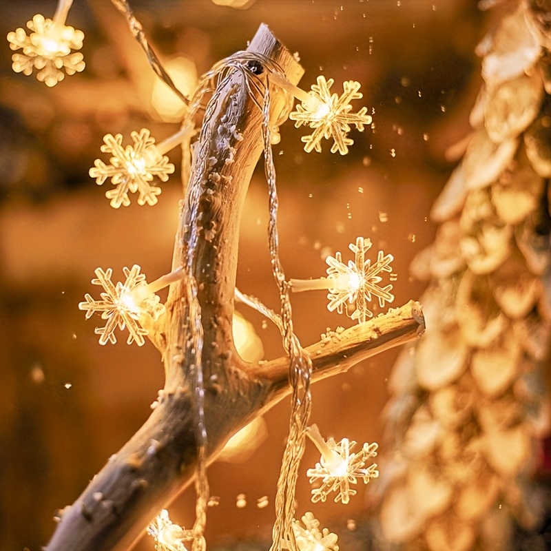 1 Adet LED Kar Tanesi Işık Zinciri - Kablosuz Asma kar taneleri dekorasyonu, Anahtarla Kontrollü Parlaklığı ve Pil Gerektirmeyen Noel Ağacı, İç Mekanlar Penceresi Şehriye Partisi ışığı ile Dayanklı Plastik Karlar (Pil Dahildür)