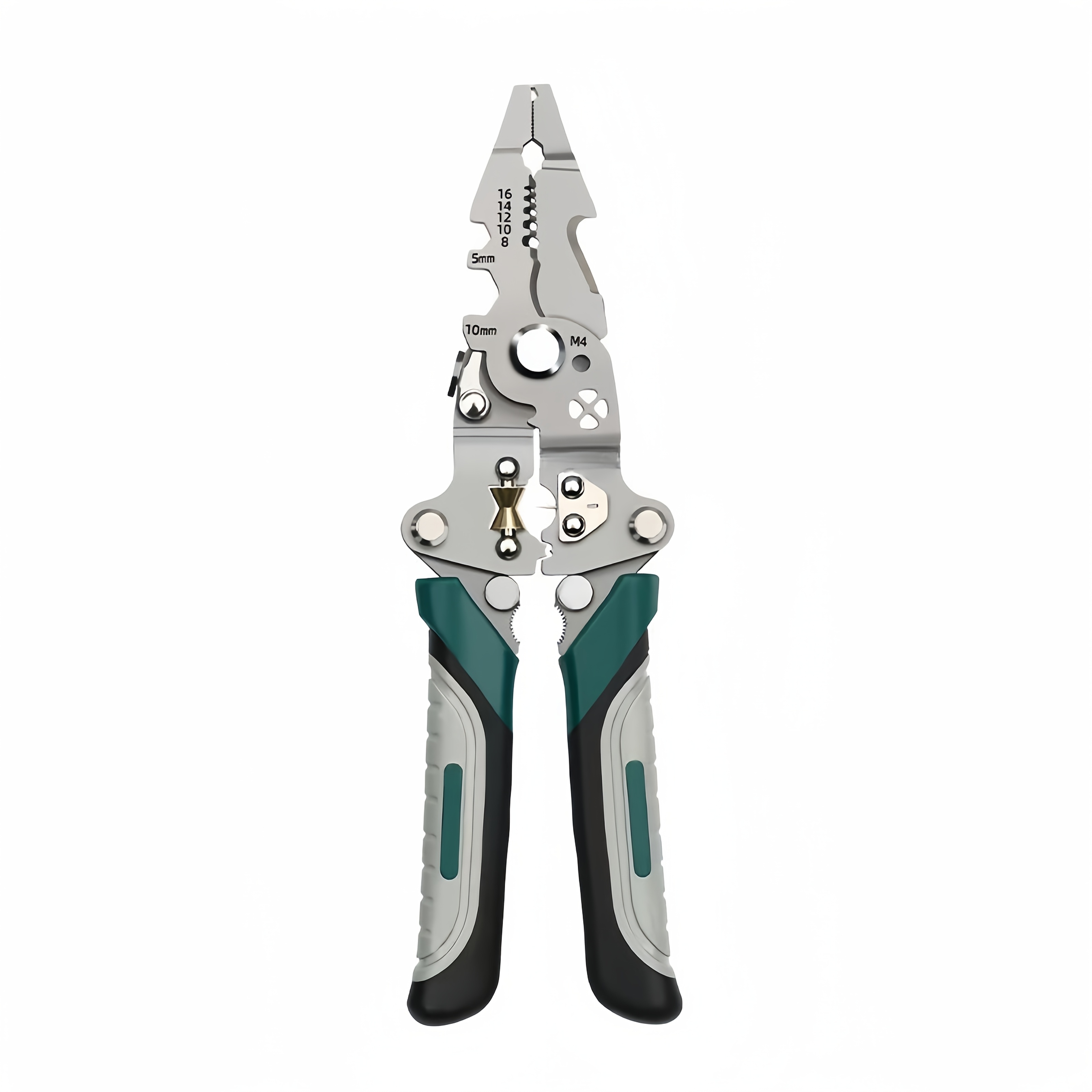 professional electrician multi function wire stripper pliers 16 in 1 tool with folding design for stripping cutting twisting terminal connections compact storage for home construction electrical work home utility ergonomic handle construction electrician tools details 2