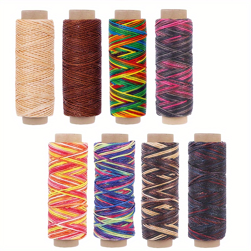 

Waxed Leather Thread 8-pack - 150d 1mm Wax Cord Set For Diy Hand Stitching, Jewelry, Bookbinding, Leathercraft Repair - Smooth Durable Crafting Thread