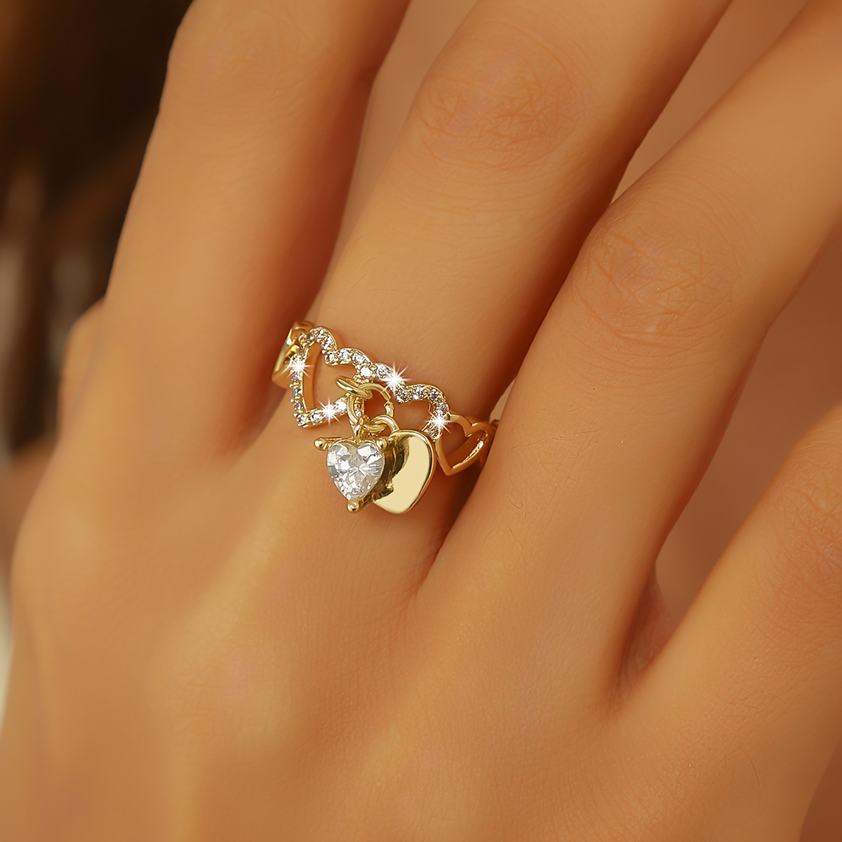 Image of 1 Fashionable And Trendy Accessory, Exquisite Sparkling Rhinestone Heart Pendant