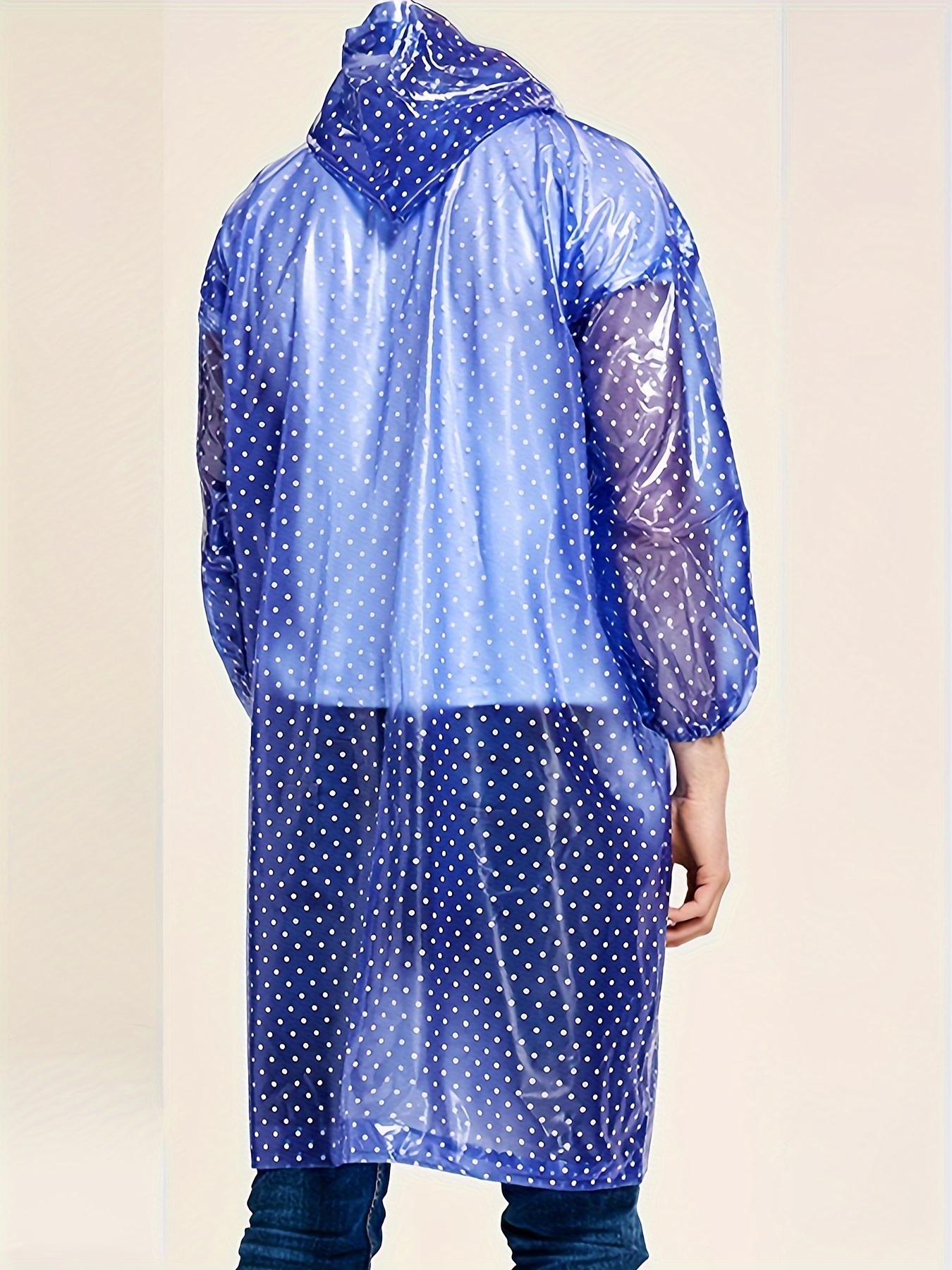 1pc unisex blue polka dot pvc raincoat high quality Temu Kuwait