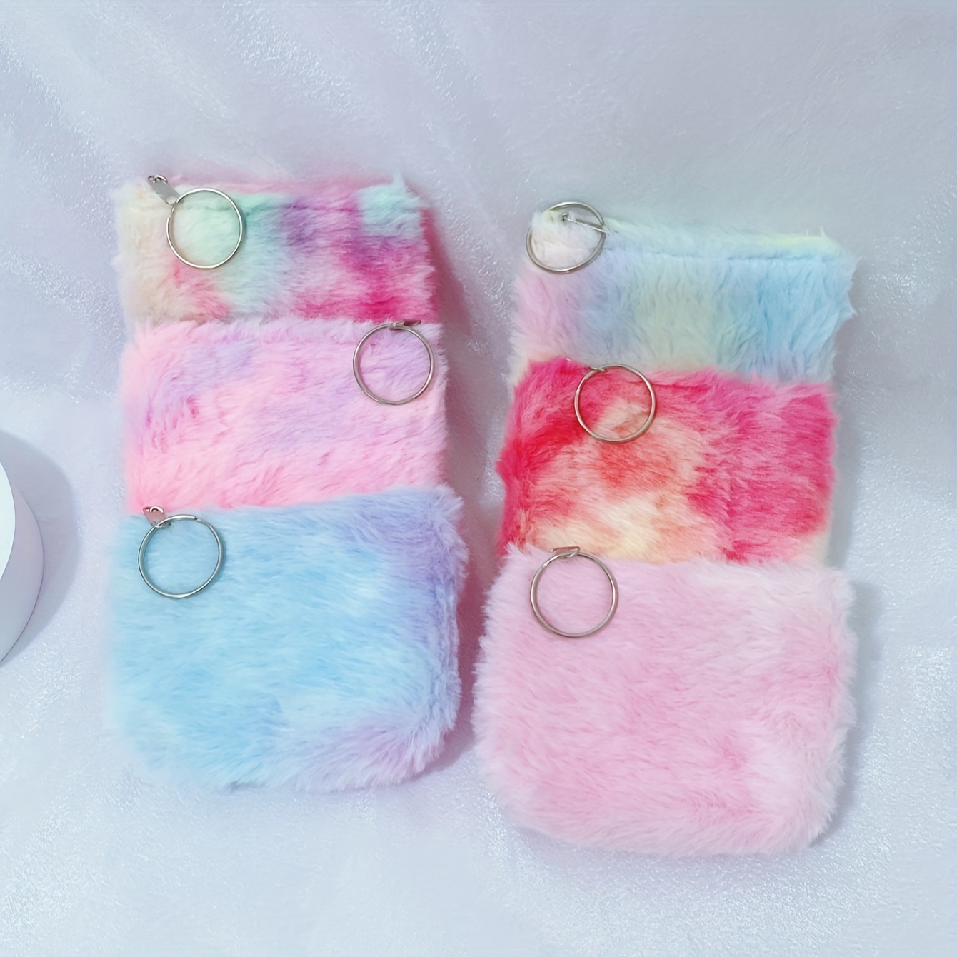 

6- Wool Fluffy For Women, Multifunctional Jewelry Small Keyring - No