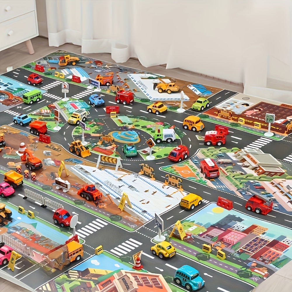 

Popular Game City Theme City Traffic City Epidemic Prevention Engineering Map Field Scene Map, Big Map Traffic Car Game Mat Non Woven Fabric With Coating Waterproof And Moisture Proof Mat