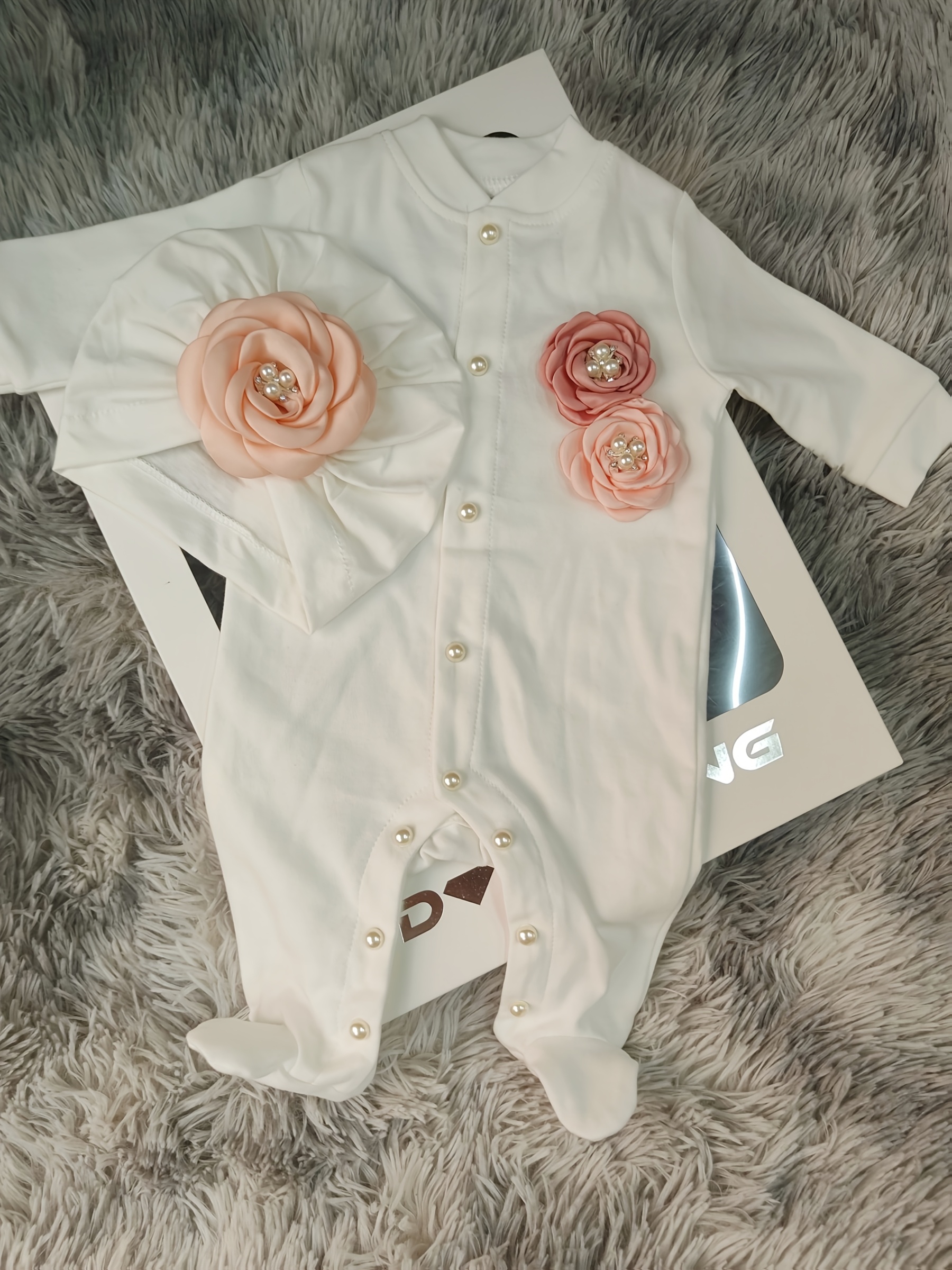 white baptismal newborn baby outfit postpartum