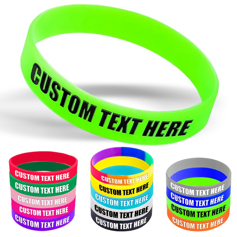 15pcs Custom Silicone Wristbands with Letter Patterns