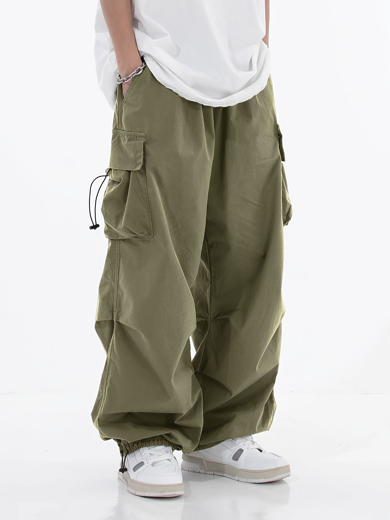 men's relaxed fit multi pocket cargo overalls loose Temu Greece