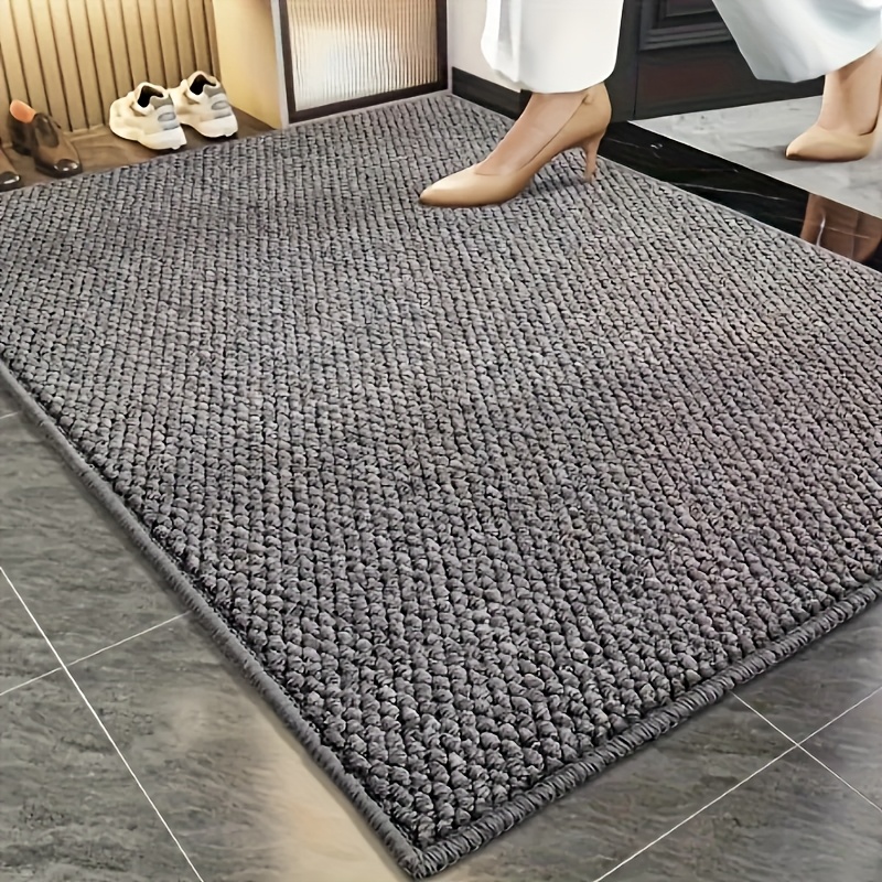 TEMU 1pc Pineapple Circle 1250g/mÂ² Premium Gray Doormat With Tpr Anti-slip Bottom, Machine Washable, Suitable For Bedroom Doorway, Entryway, Kitchen