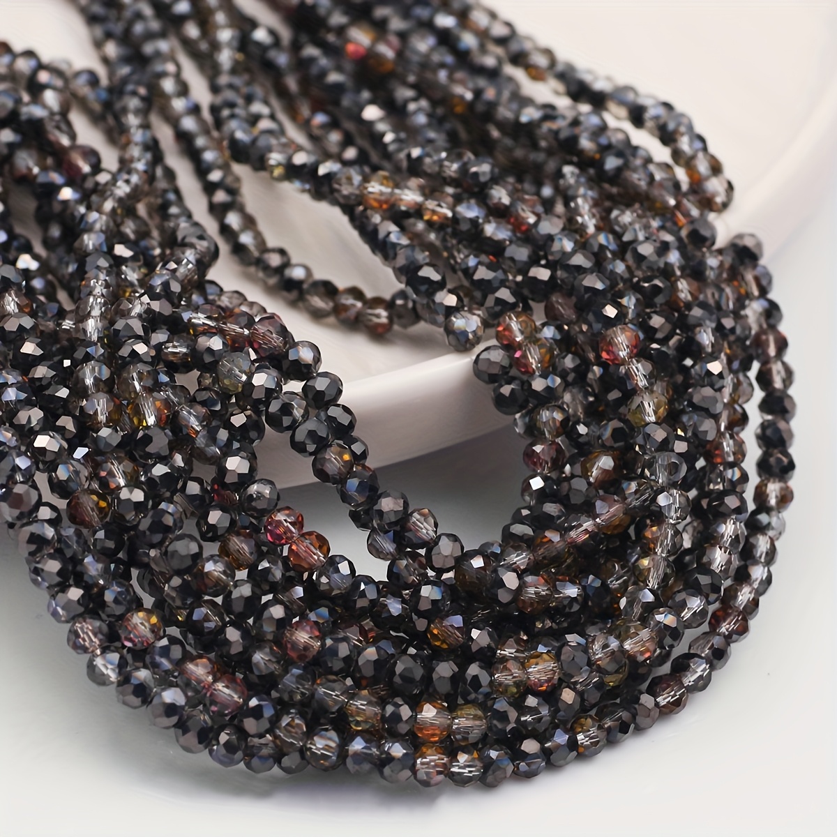 TEMU Perline sciolte in vetro sfaccettato da 4 mm, adatte per braccialetti, collane, orecchini, gioielli, decorazioni per capelli/decorazioni per