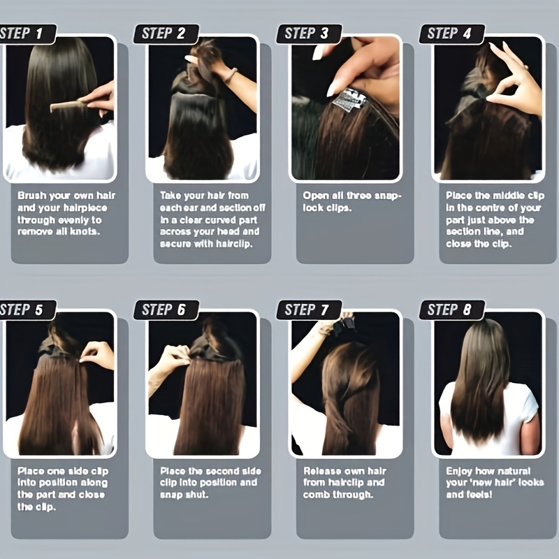 clip in hair extensions real human     human hair extensions for women 1  black and   8pcs 18clips per set 16 24 inch straight soft silky hair extensiom use for daily life   party birthday to add volumn details 6