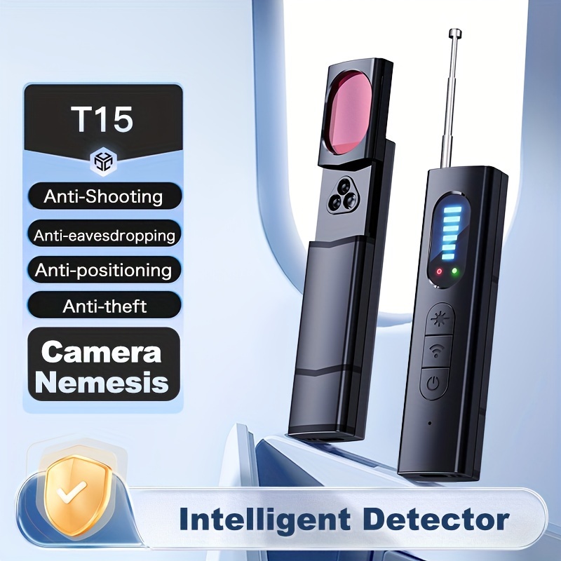 

T15 Privacy Protection Detector - Anti-spy Camera & Gps , Wireless Charging, Led Display, Usb Powered, For Travel, Car, Bathroom, Office, Hotel - Up To