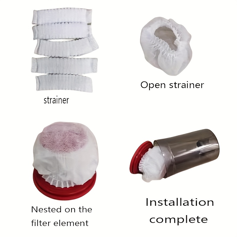 10/30/50 Pack Disposable Vacuum Filter Bags - Elastic Non-Woven Polyester Mesh Covers with Stretch Fit for Home Vacuum Cleaners, Traps Dust & Pet Hair, Improves Suction Efficiency