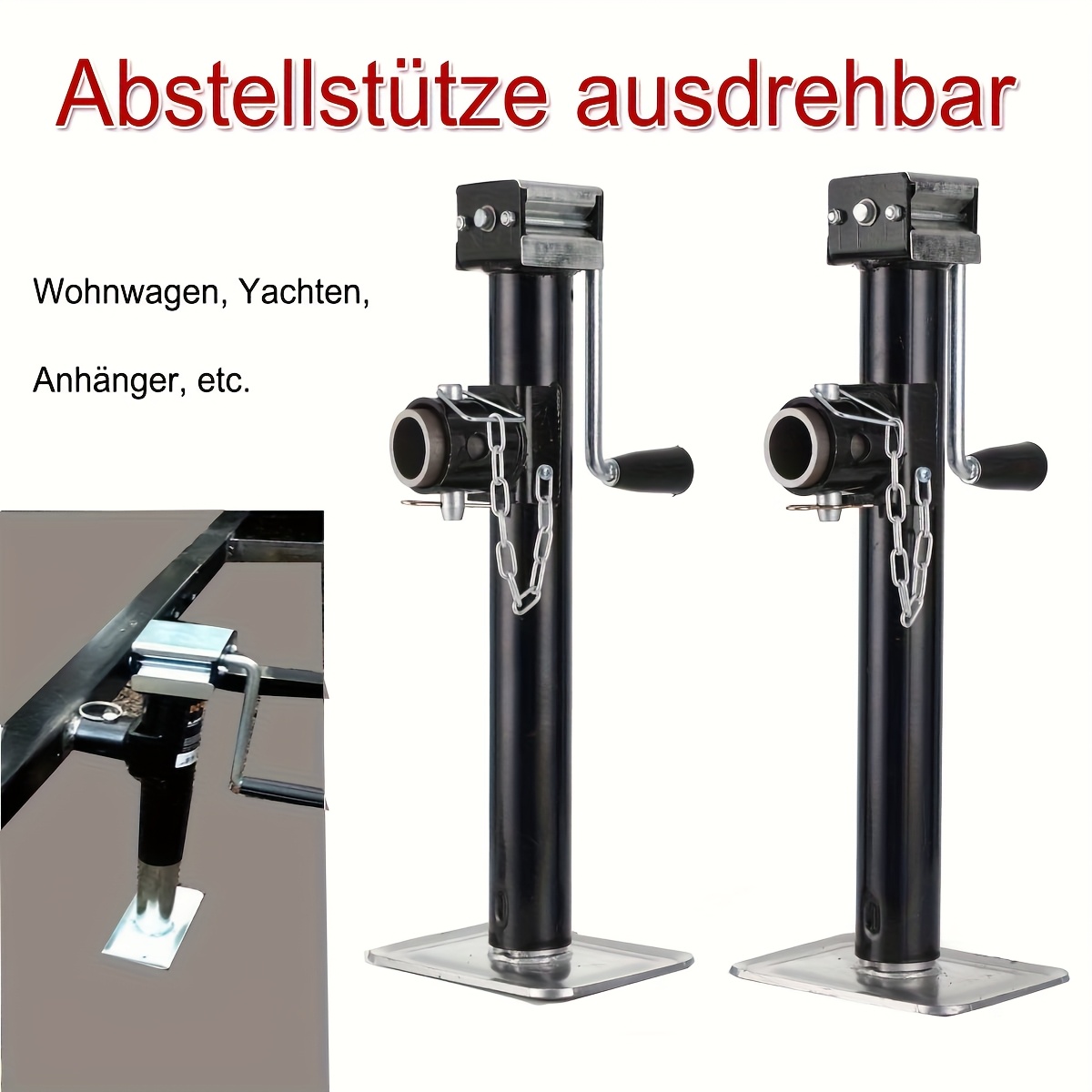 2pcs Trailer Brackets Set Parking Brackets Retractable Heavy Duty, Support Foot Trailer 2x Trailer Brackets Parking Brackets Crank Brackets For Trailer Holder
