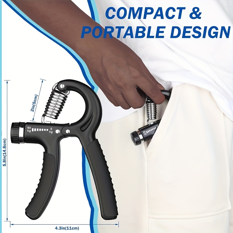Adjustable Resistance Hand Grip Strengthener - 11 to 132 Pounds (5 to 60 Kg), Forearm Enhancer for Improved Grip Strength, Muscle Gain & Rehabilitation, Durable PP Material, Perfect for Easter & Valentine'S Day Gifts