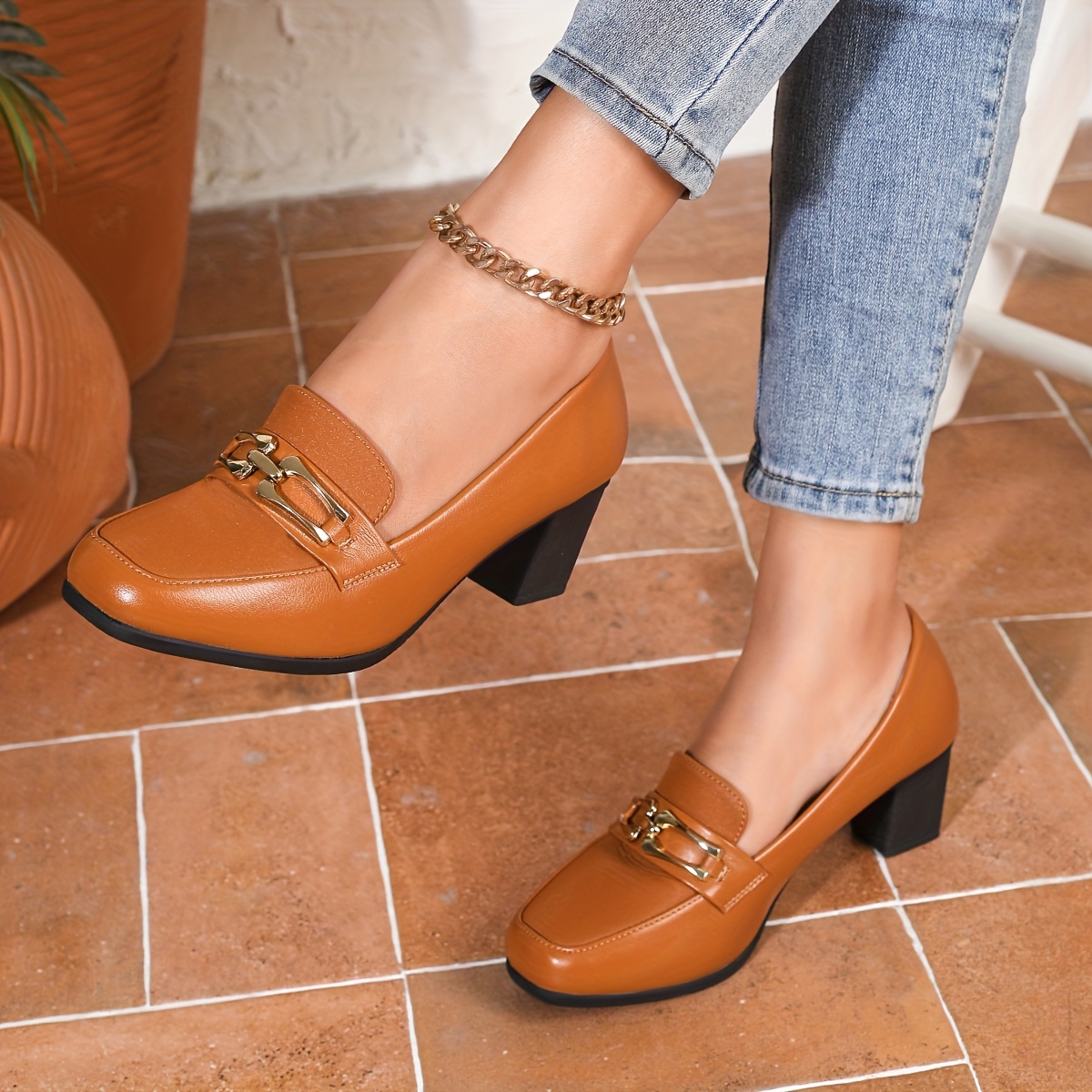 sandálias casuais de com quadrado Temu Brazil