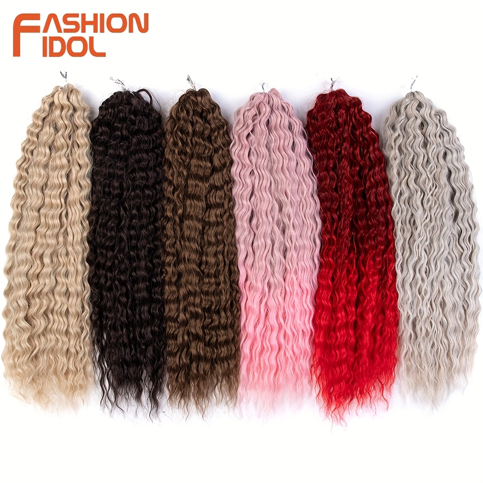  for ariel curl hair water wave twist crochet hair synthetic braid hair ombre blonde pink 24 inch 3pcs 300g deep wave braiding hair extensions details 1