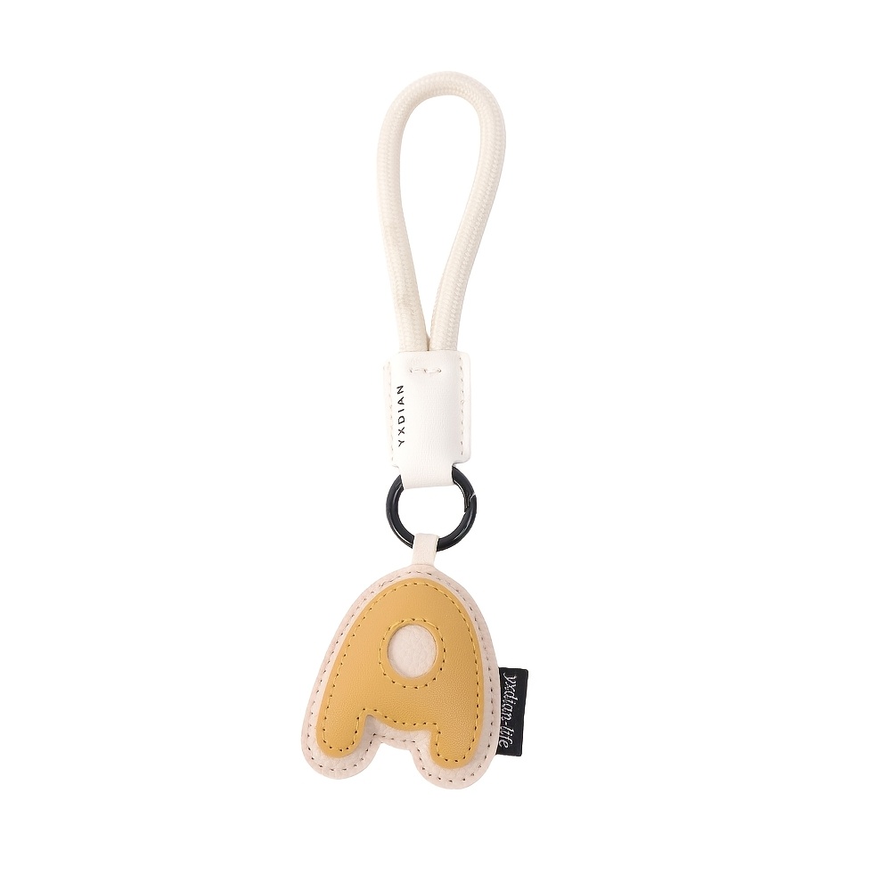 TEMU 26pcs A-z Letter Keychain, Fashionable Bag Pendant, Cute Cartoon Style Faux Leather Key Ring, Suitable As Valentine's Day Gift Or Neutral