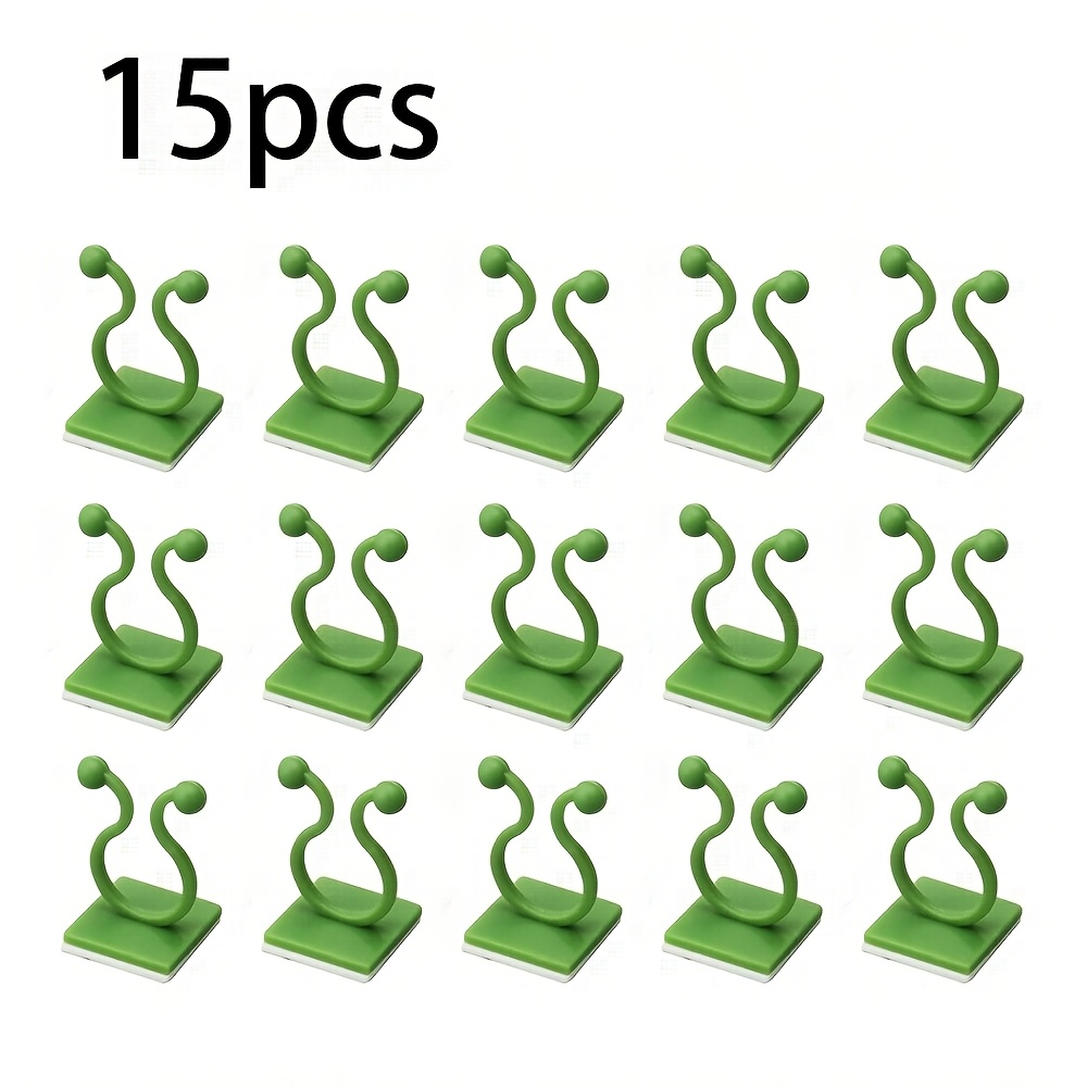 Image of 15pcs Climbing Wall Tool Set, Fixing Vines, Fixing Clips, Climbing Hooks, Green Buckles, Green Plant Fixing Devices