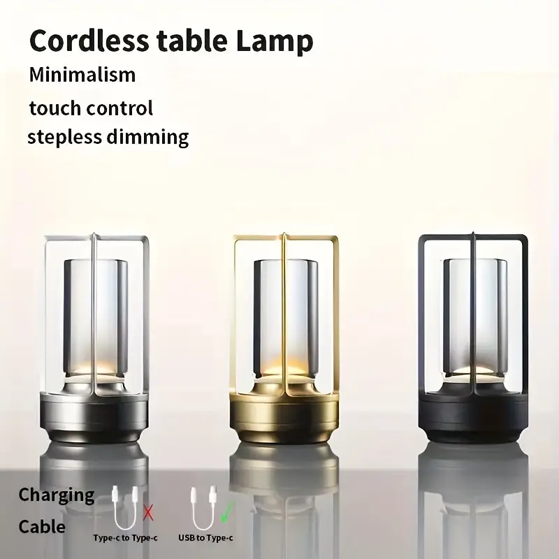 1pc rechargeable crystal table lamp 2000 mah led retro table lamp cordless led table lamp outdoor camping atmosphere night light crystal lamp crystal lantern stall bar decoration table lamp bedside table lamp three color dimming touch suitable for indoor outdoor led portable table lamp suitable for home decoration room decoration living room decoration camping party party decoration Product details 3